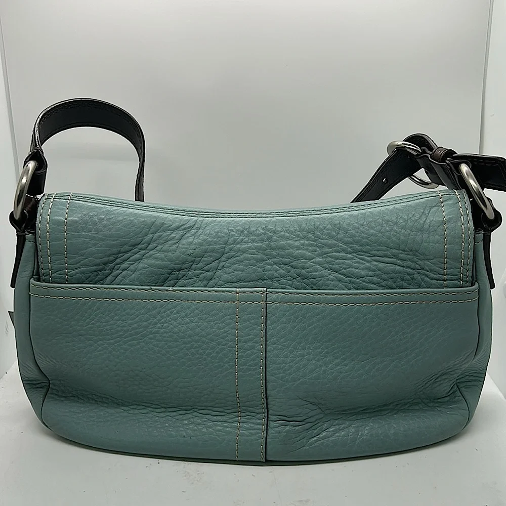Coach Robin’s Egg Light Blue Pebbled Leather Hobo Bag Purse 🌸🌸 - Picture 2 of 13